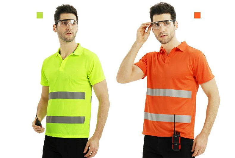 Black Work Shirt Men Safety Polo Shirt Summer Construction Workwear With Reflective Stripes Quick Dry 15 S5fb717d238d949469309f807fca57136C