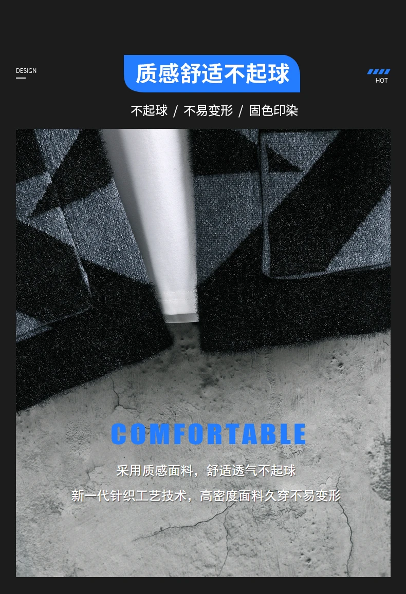 Description Picture 4 of item2024 Spring Autumn Male Korean Fashion Print Cardigan Sweater Homme Simple All-match Knitted Coat Men's Outwear Top Hombre