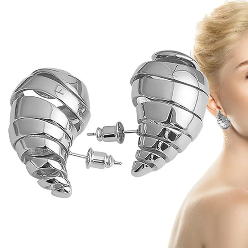 Orecchini A Cerchio In Argento Dorato Grosso Orecchini A Cerchio Grosso A Goccia A Spirale Orecchini A Cerchio Aperto A Goccia Orecchini A Cerchio Gro