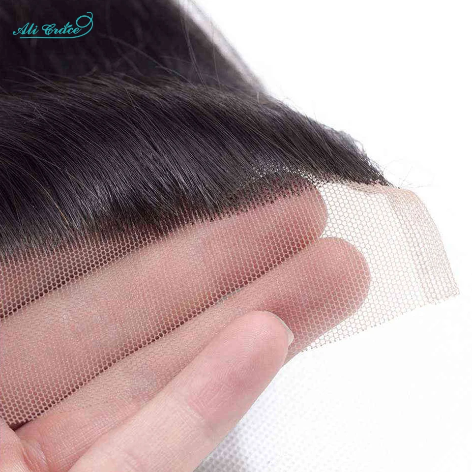 Ali Grace Hair Brazilian Body Wave Closure 4x4 Transparent Lace Color Remy Hair Top Hand Tied Brazilian Human Lace Closure