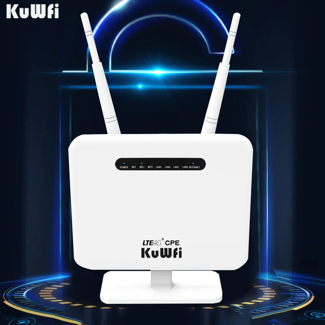 KuWFi Routeur 4G LTE, Routeur Mobile 4G WiFi 4G LTE sans Fil avec Prise  pour Carte SIM Le Support LTE FDD Mise à Jour B1 / B3 / B7 / B8 /