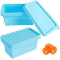 Silicone Freezer Molds With Lids Soup Freezer Ice Cube Tray Food Freezer Trays Container for Storing Freezing Soup, Broth, Sauce 1