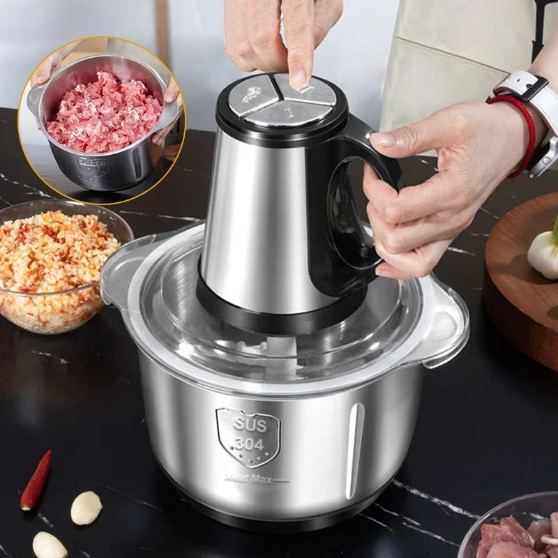5L Electric Meat Grinders 304 Stainless Steel Food Crusher Multifunctional Vegetable Slicer Chopper Mincer Baby Food Processor 2