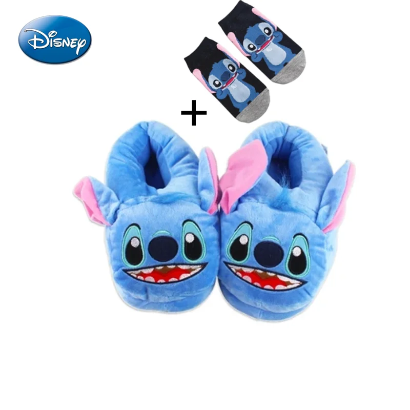 Disney Anime Stitch Cotton Slipper Baby Home Toys Peluche Pantofole Per La Casa Cartoon Kawaii Winter Warm Indoor Shoes Baby Birthday Gift