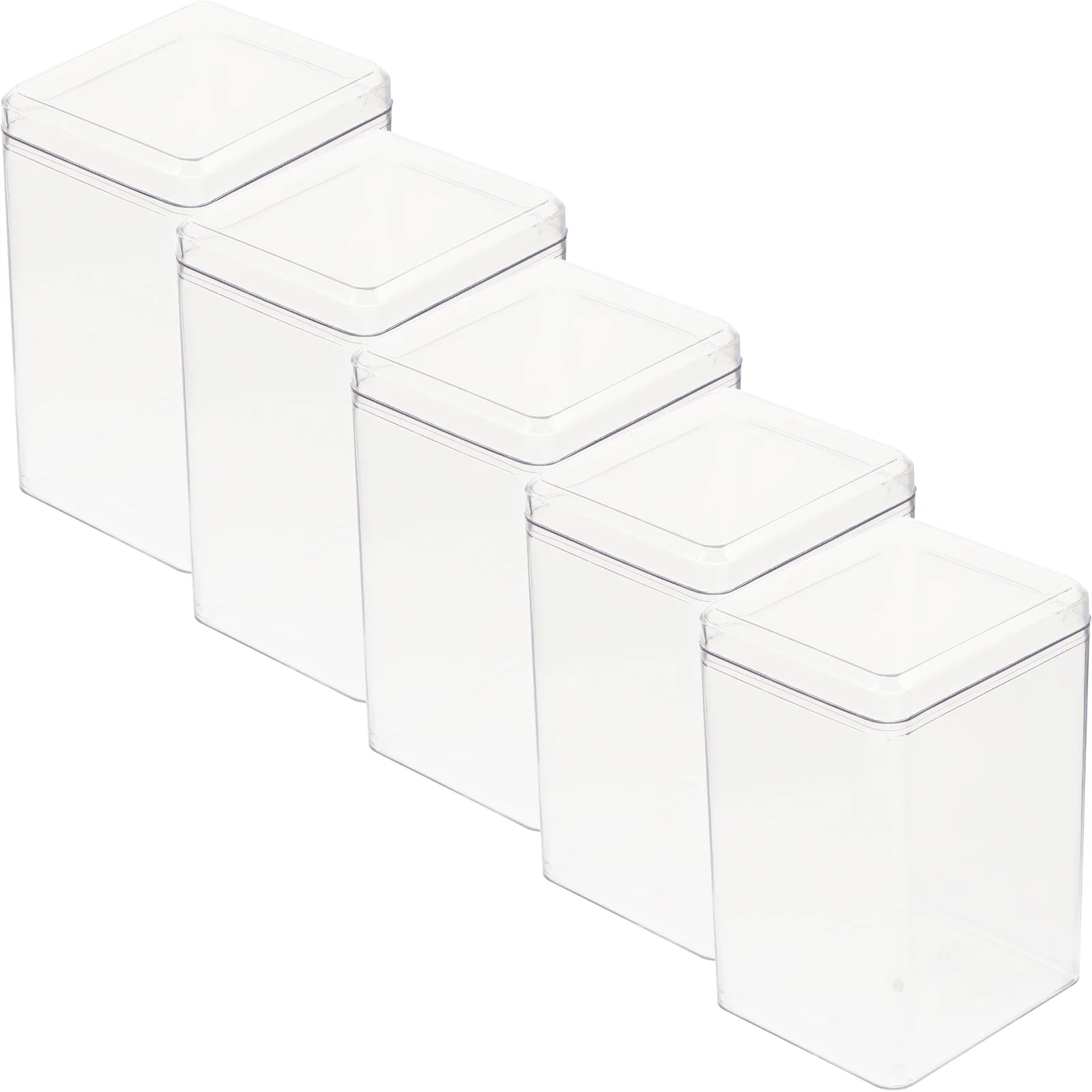 

Fomiyes Bear Brick 5Pcs Cube Plastics Box Base Clear Specimen Box Showcase Dolls Display Box Countertop Table Action