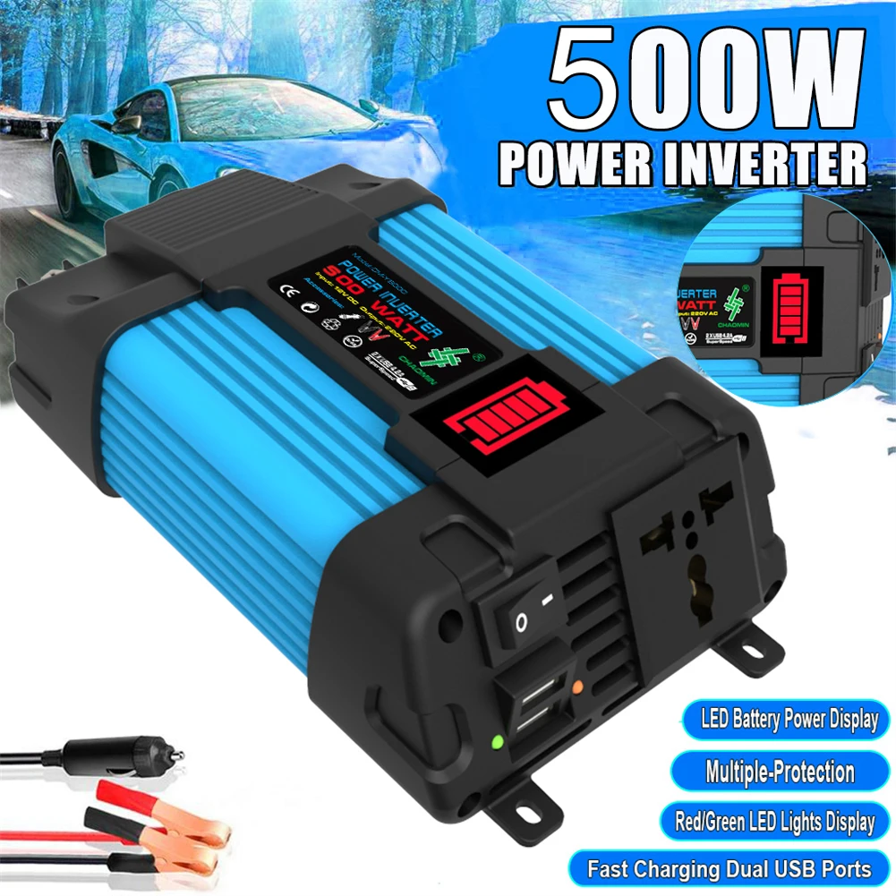 DC12V AC110V 500W Car Conversion Inverter Power Inverter LED Battery