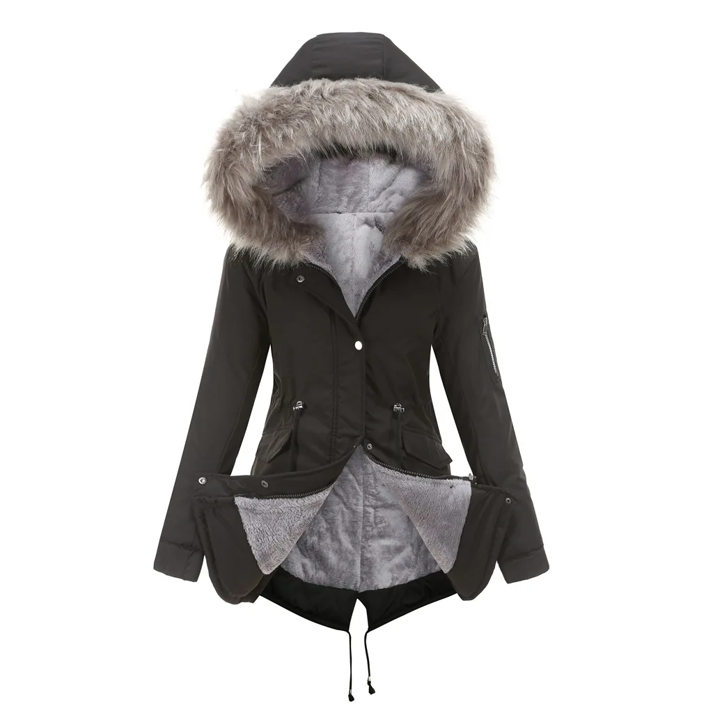 

Hooded winter warm velvet coat with cotton clothing