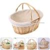 Picnic Basket Wedding Ceremony Decorations Woven Willow Wicker Flower Hanging Candy Child 4