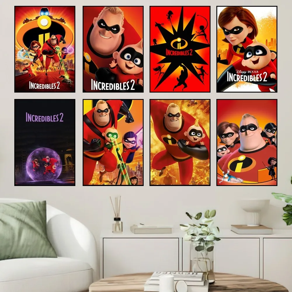 Incredibili 2 Disney Poster Piccole Stampe Pittura Murale Camera Da Letto Soggiorno Wall Sticker Office