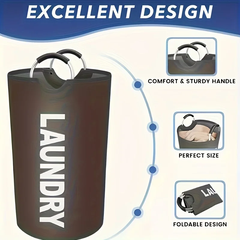 Oxford Cloth Laundry Bag, Dirty Clothes Storage Basket, Foldable Bathroom Clothes Bucket, Large-capacity Dirty Clothes Basket