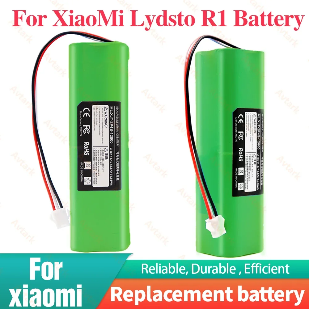 

Replacement For XiaoMi Lydsto R1 Roidmi Eve Plus Viomi S9 Robot Vacuum Cleaner Battery Pack Capacity 12800mAh Accessories Parts