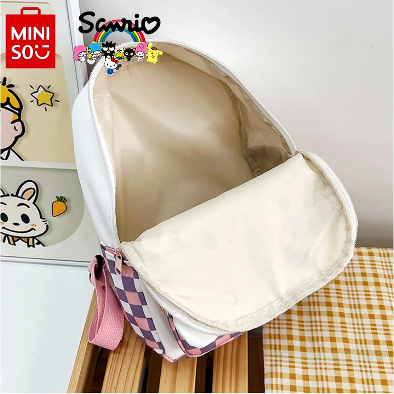 Miniso Hello Kitty New Women's Backpack Fashionable High Quality Girls' Backpack Cartoon Large Capacity Children's Backpack