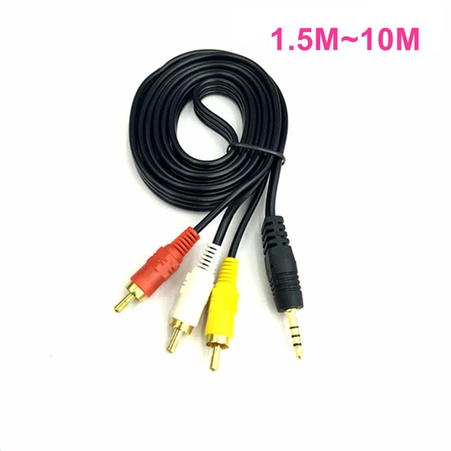 1.5m 3.5mm Jack Plug Male to 3 RCA Adapter to RCA Male Audio Video AV Cable  Wire Cord for Android TV Box 