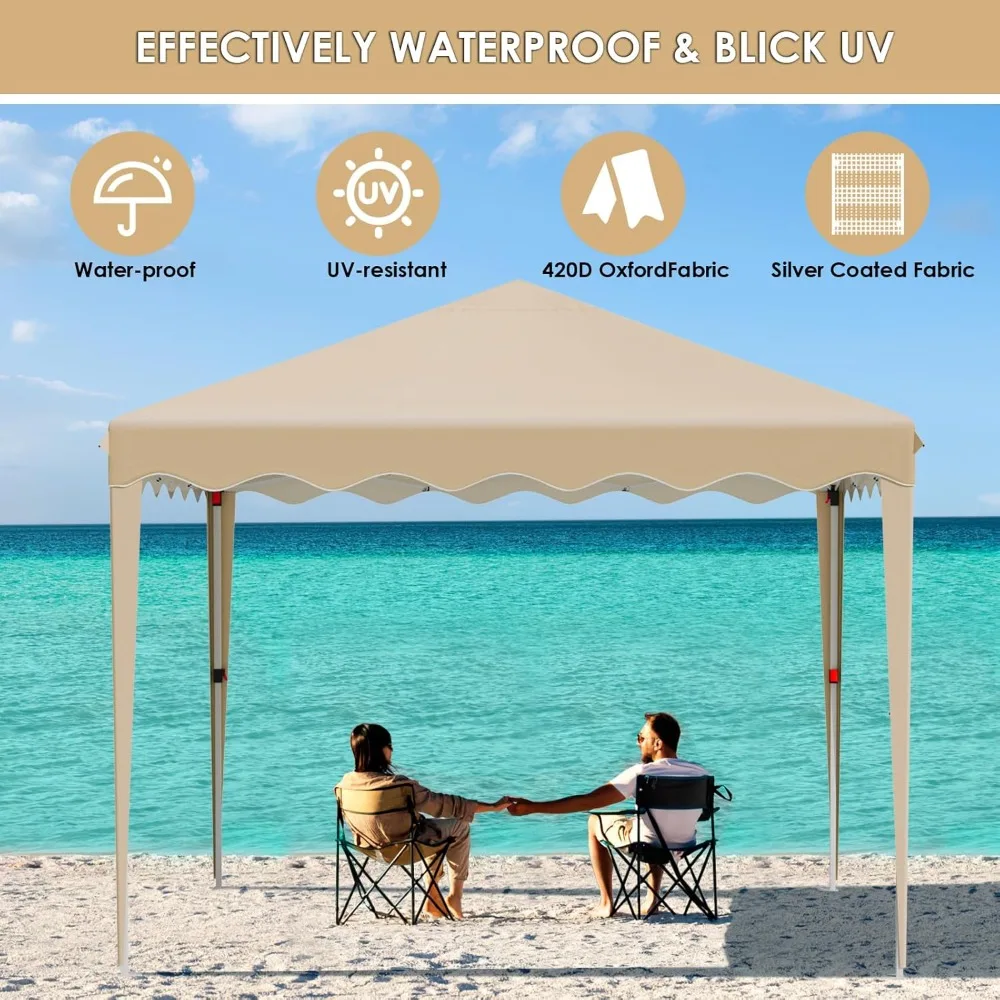 10x10FT Pop Up Canopy with 4 Sidewalls, Ez Up Commercial -Series Instant Canopy Tent, Outdoor Portable Gazebo with Wheeled Bag 3