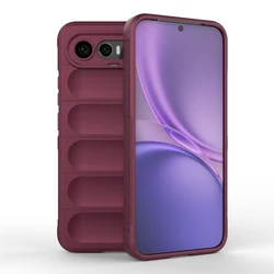 Shockproof Shield Soft Silicone TPU Phone Back Cover - Full Protection for Vivo X300 FE (Wine red)