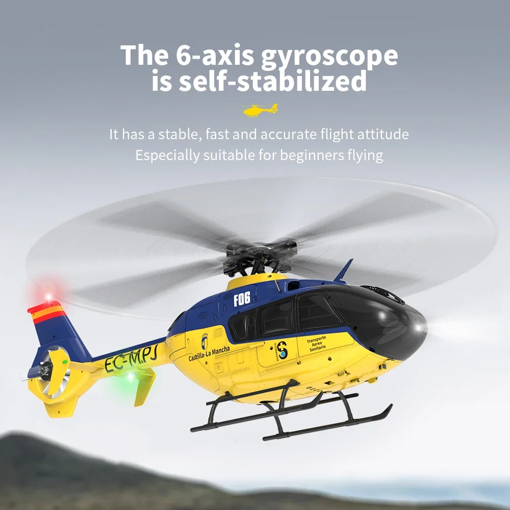 Yxznrc f06 ec135 rc Hubschrauber 2,4g 6ch 6-Achsen-Kreiselmodell Rtf Direkt  antrieb bürstenlose Rolle Flyb arless Flugzeugs pielzeug - AliExpress
