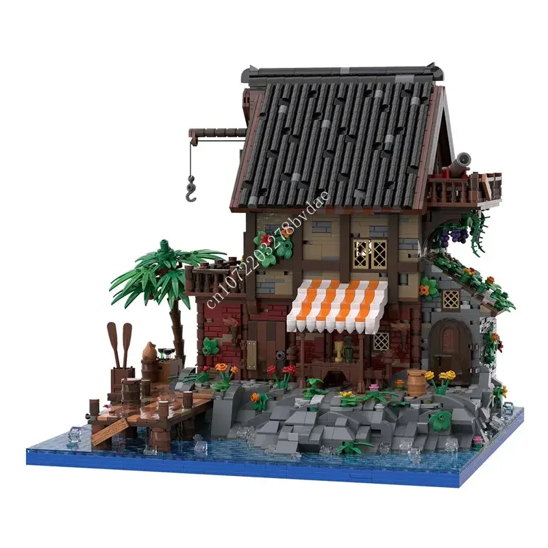 

5650PCS Customized MOC Modular Pirate Van Dyke's Island street view Model Building Blocks Bricks Children birthday toys gifts