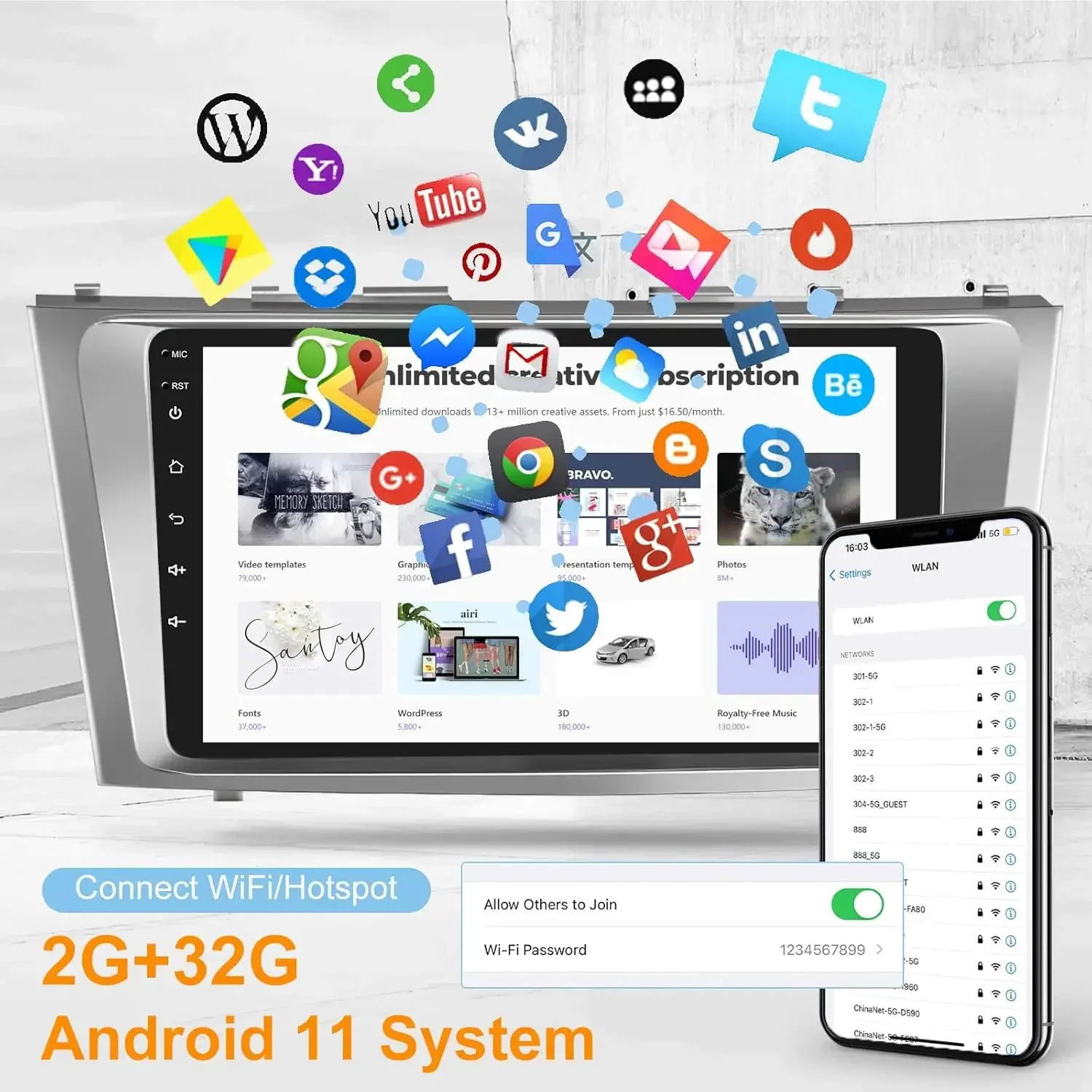 Android 13 Car Music Player with Bluetooth Navigation for Cars