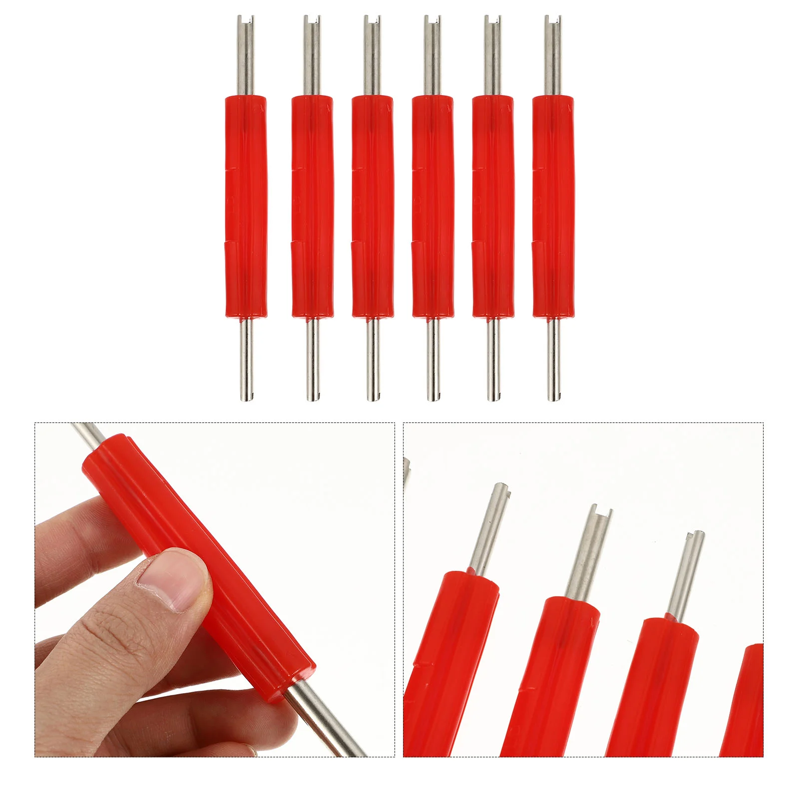 

6 Pcs Double Head Valve Core Driver Car Tools Plastic Air Conditioning Spool Remover