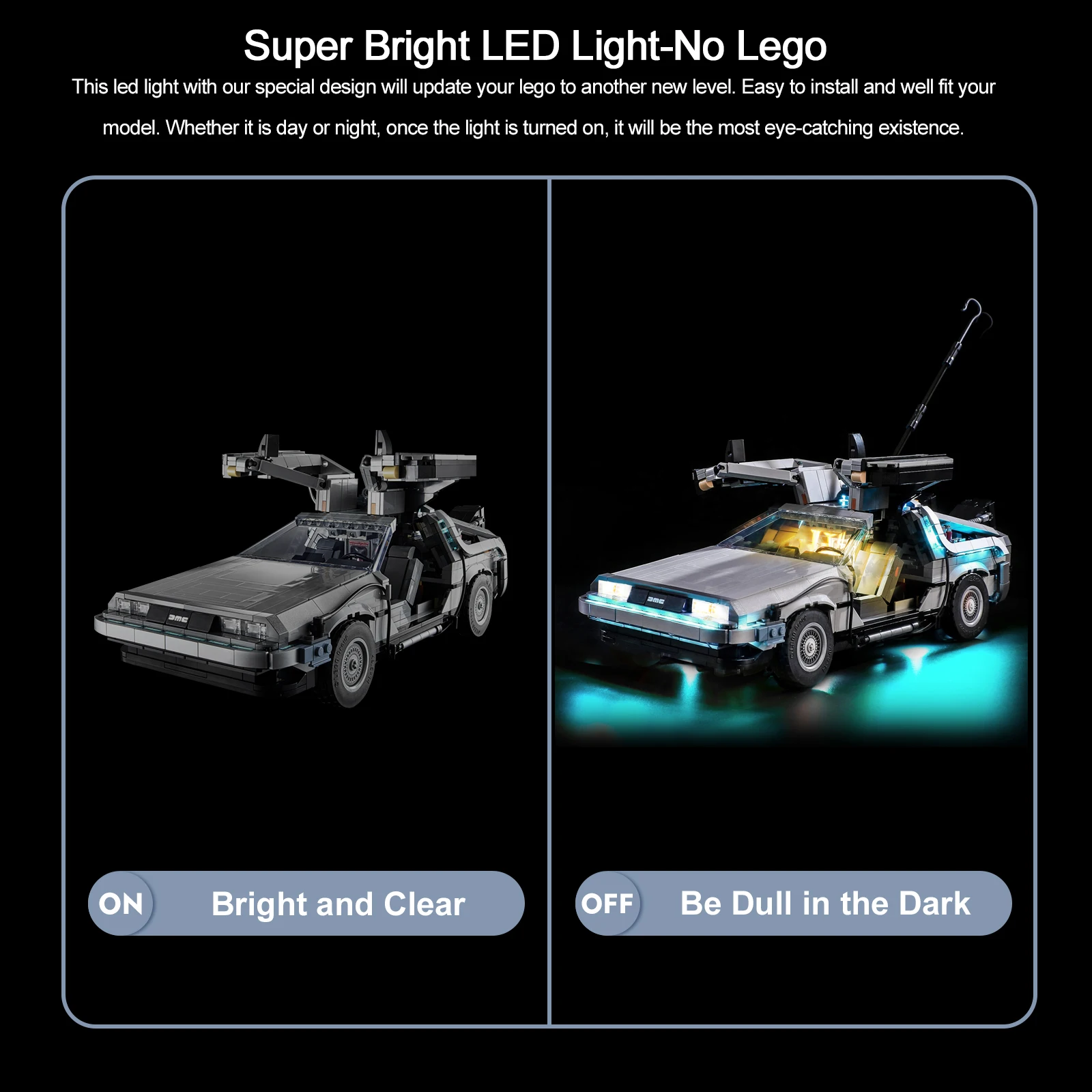 LED Light Set For Creator 10300 Back to the Future Time Machine Racing Car Building Blocks Toy Only Lighting Kit Not Model images - 6