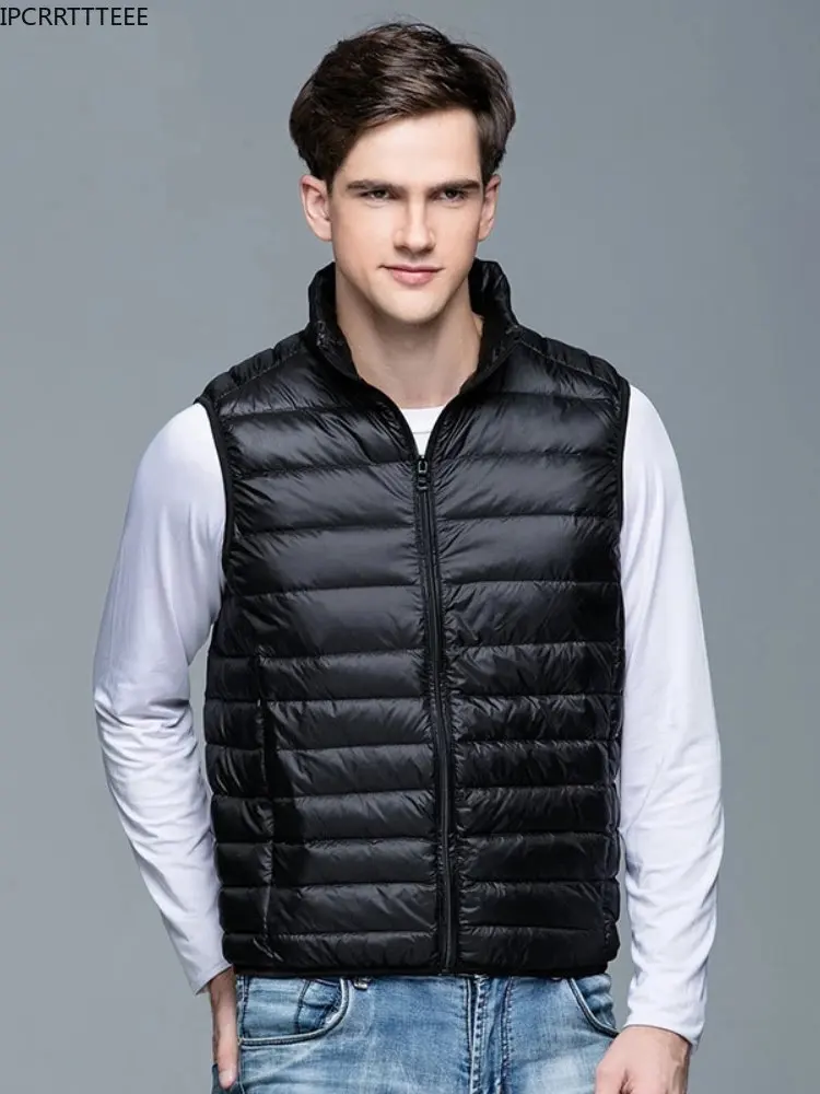 2023 New Men Spring Autumn Down Vest Jackets Men's Lightweight  Packable Puffer Sleeveless Vest Coats