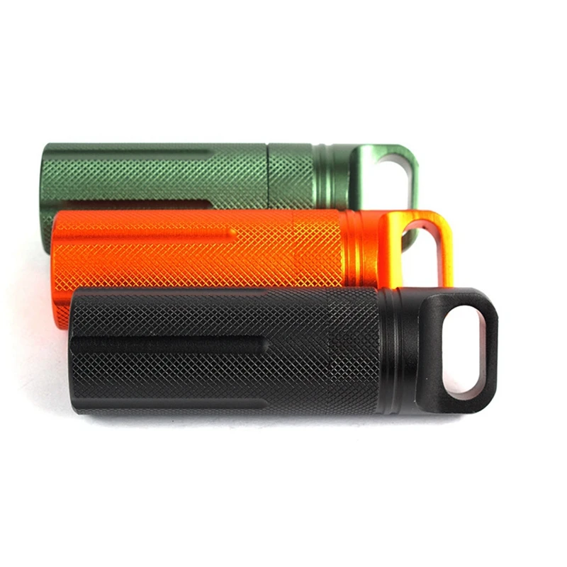 Outdoor EDC Container Fall Wasserdichte Überleben Container Kapsel Aluminium Pille Flasche Spiel Batterie Halter Fall Überleben Box – Detail 8