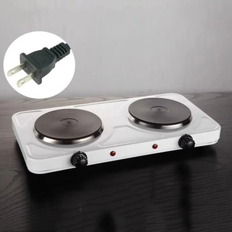 110/220V Electric Burner Hotplate Coffee Heating Stove 2 Pots Heater Induction Cooker Stove Furnace Adjustable Temperature 2000W 3