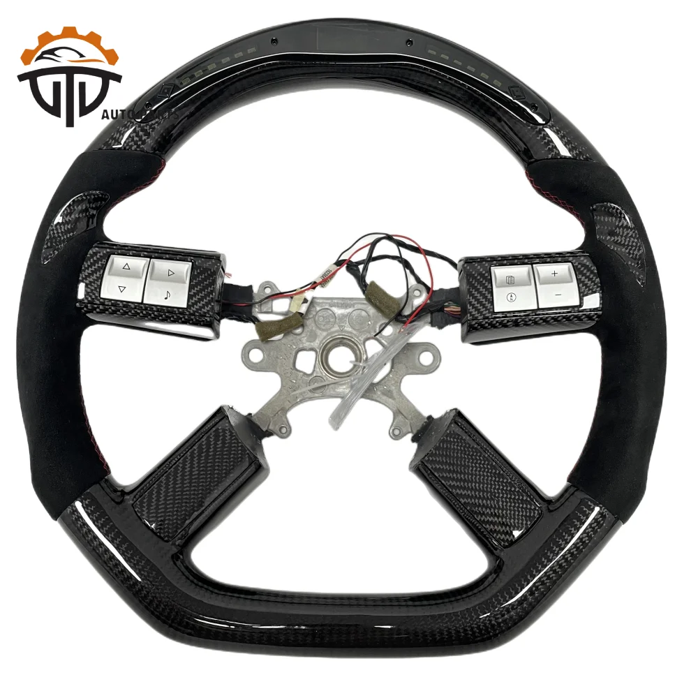 

Accessories Vehicles Glossy Carbon Fiber Steering Wheel With Suede Leather For Jeep Chrysler