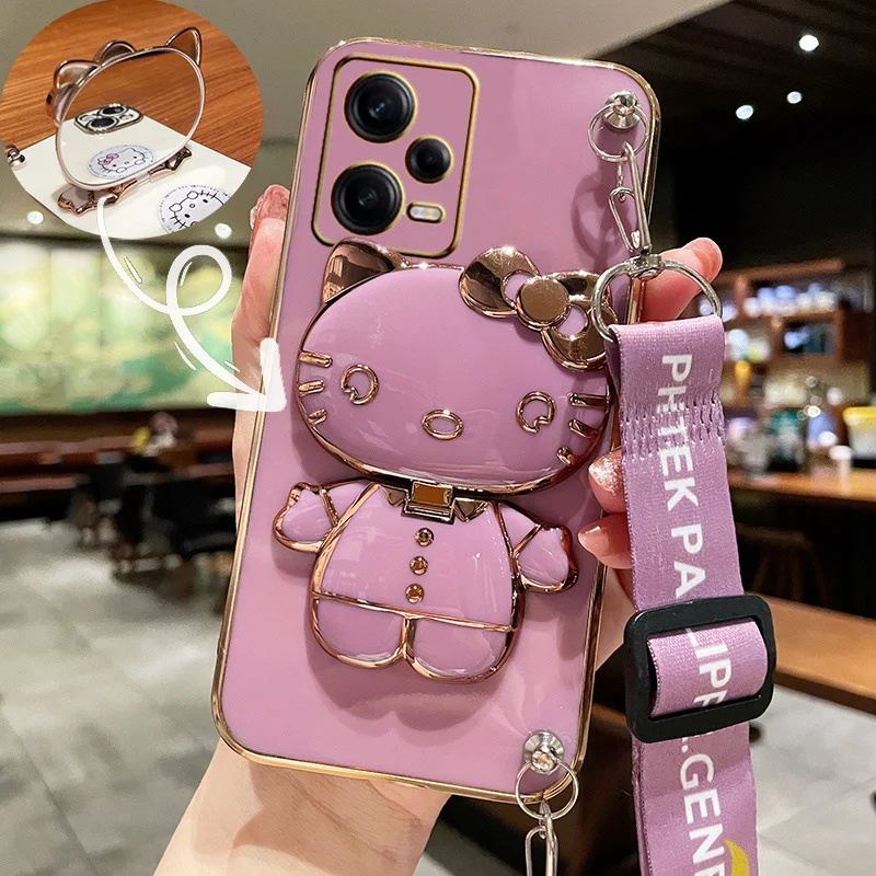 thumbnail image 1 of Funda de teléfono con correa para Xiaomi Redmi Note 12 12S Plus 11 11S 10 10S 9S 9 Pro Max 8 7, Hello Kitty, 1 of 5