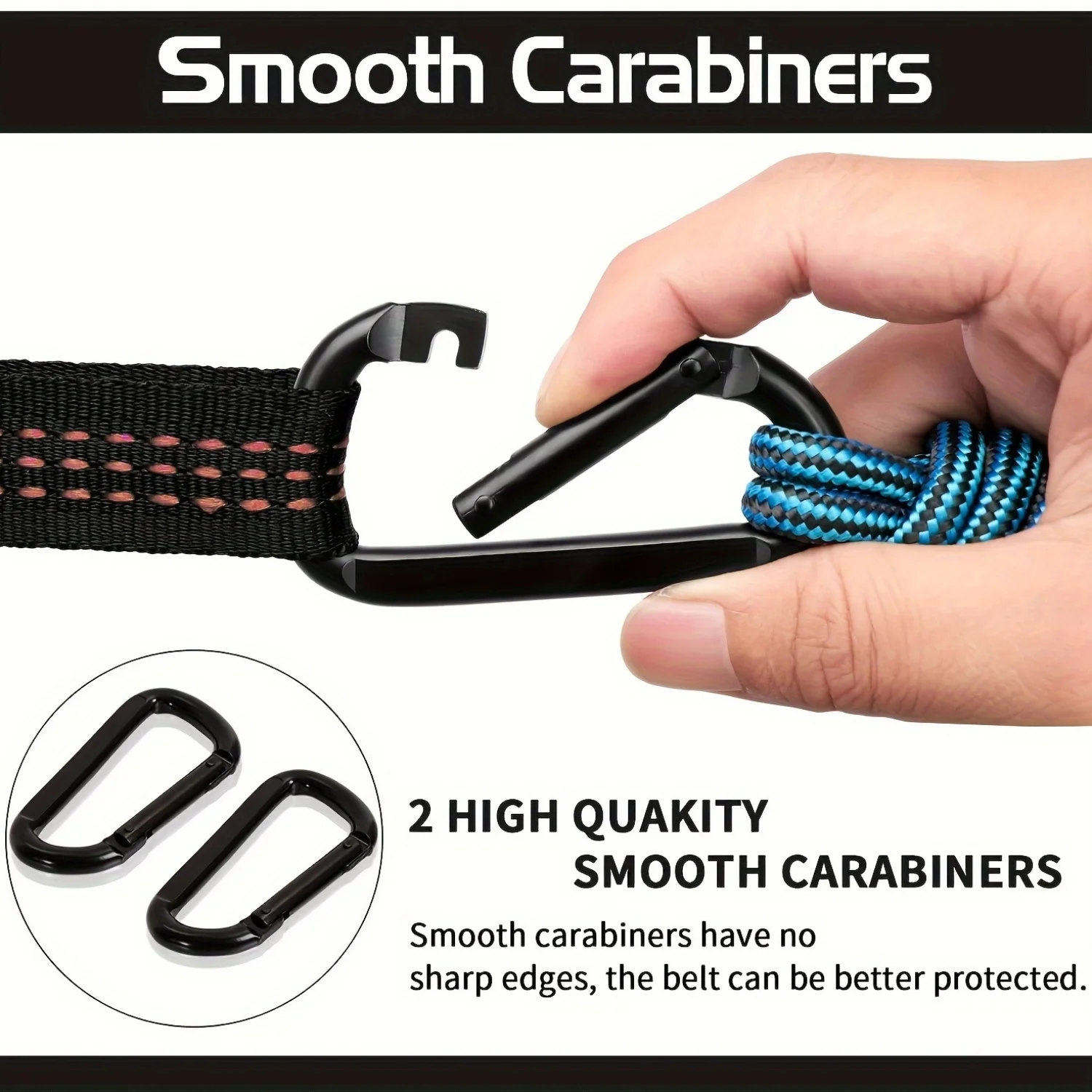 Premium Double Camping Hammock with Tree Straps & Carabiners 3