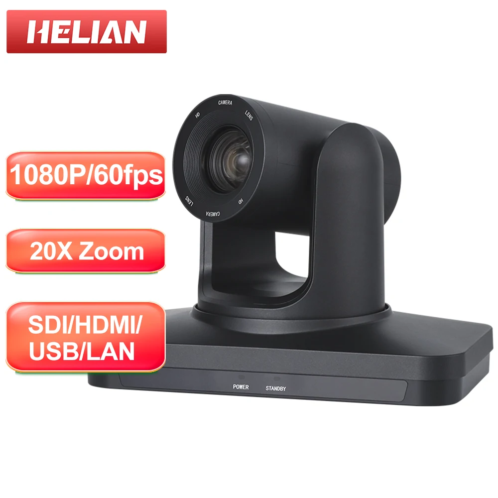 Conference PTZ Video Camera 20X Optical Zoom With USB3.0 3G-SDI HDMI LAN HD 1080P 60fps Stream Camera for Obs Youtube Broadcast 2mp 60fps color global shutter usb camera high speed moving capture 2 megapixel webcam with cs lens 5 50mm 2 8 12mm