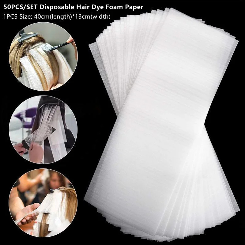 50PCSSETDisposableHairDyeFoamPaperProfessionalHairColoring