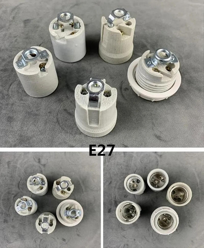 2 pieces Pottery and Porcelain sockets E12 E14 GU10 and G9 E40 ceramic inside E27/E26 sockets CE/UL pendant holders