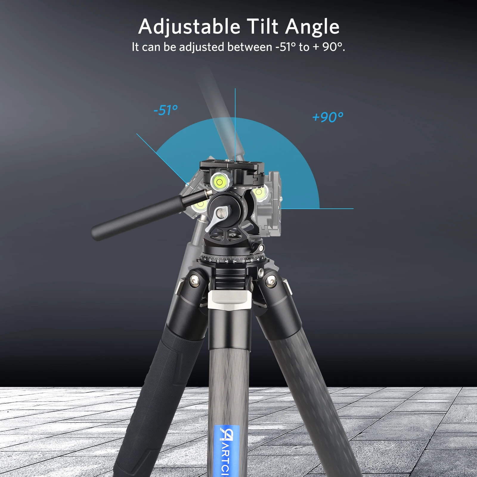 Artcise New Hollow Video Hydraulic Head-51&deg;+90&deg; Double Panoramic Structure CNC Lightweight Compact Fluid Video Head for Tripod camera fluid head camera panoramic head
