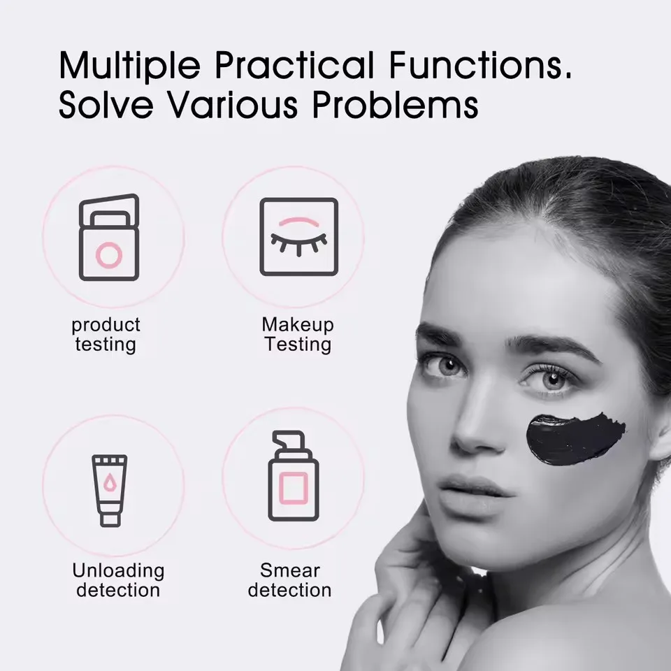 UV 미러 자외선 차단 테스트 카메라 (조명 포함) 및 2배율 LED 카메라로 얼굴 자외선 차단