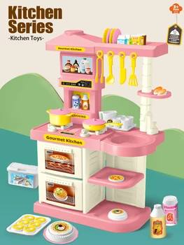 Accessori per Cucina Giocattolo, Set di Giocattoli per Bambini con Alimenti, Pentole, Padelle, Latte, Pane e Forchetta per Bambini e Bambine dai 3 Anni in su