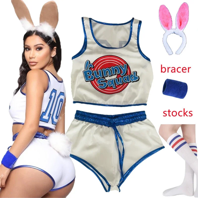 

Space Lola Bunny Rabbit Cosplay Costume Disguise Lola Bunny Woman Basketball Jersey Women's Halloween Costumes for Adults