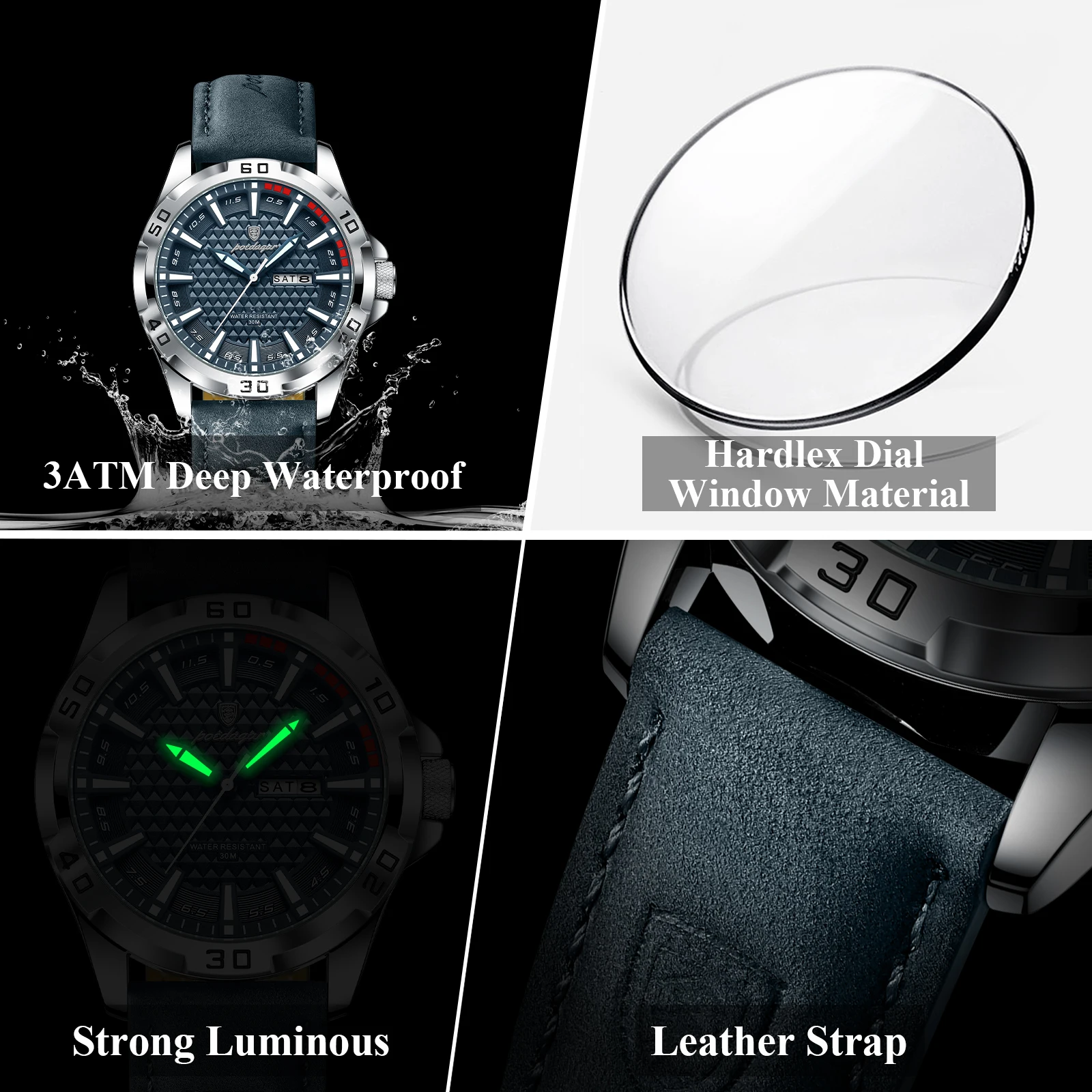 Men Watch Luxury Waterproof Luminous Date Week Watch For Man Quartz Leather Fashion Men's Watches Reloj Hombre_voghion.com