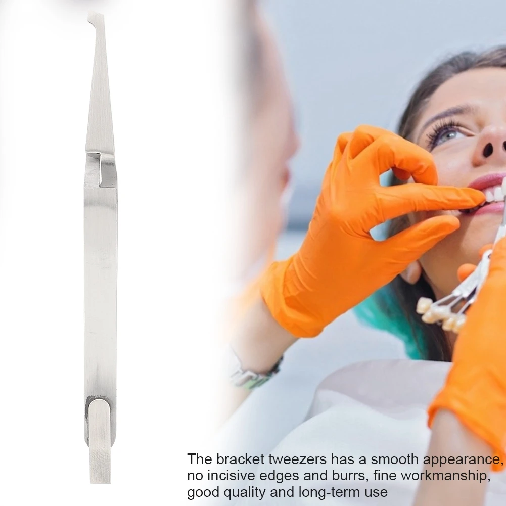 1Pc Dental Instrument Equipment Teeth Caring Stainless Steel Orthodontic Bracket Positioning Tweezers Anti-Corrosion Holder Tool