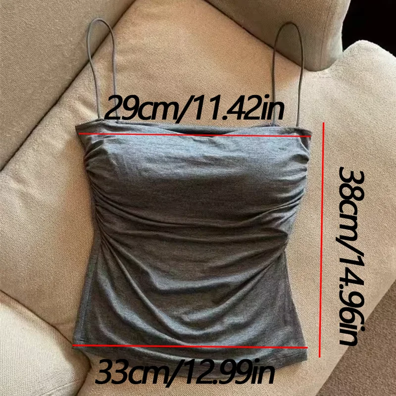 1 Pc Stylish Waist Pleated Corset - Soft support fixed chest pad sleeveless...