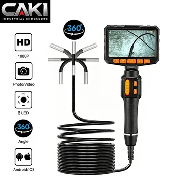 360 ° rotating dual-lens endoscope, 3.9/6.0MM 5-inch IPS endoscope inspection camera, automotive mechanical industrial endoscope 1