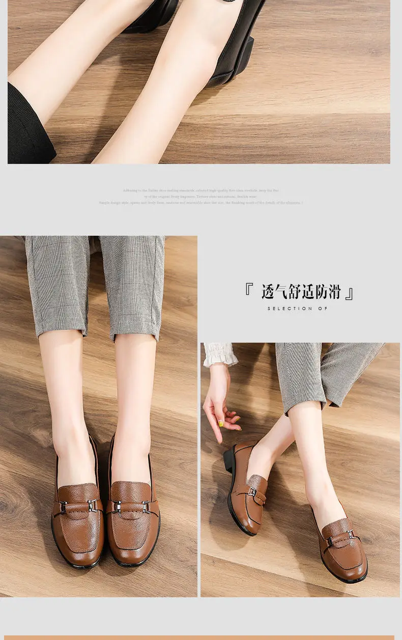 Women Vulcanize Shoes Ladies Vintage Leisure Footwear Ladies Shoes Round Head Solid Color Soft Sole Leather Stitching Durable