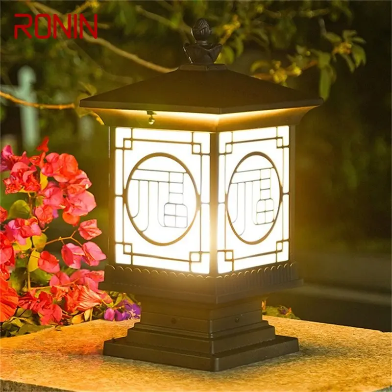 

RONIN Outdoor Classical Post Light Retro Waterproof Pillar LED Wall Lamp Fixtures for Home Garden