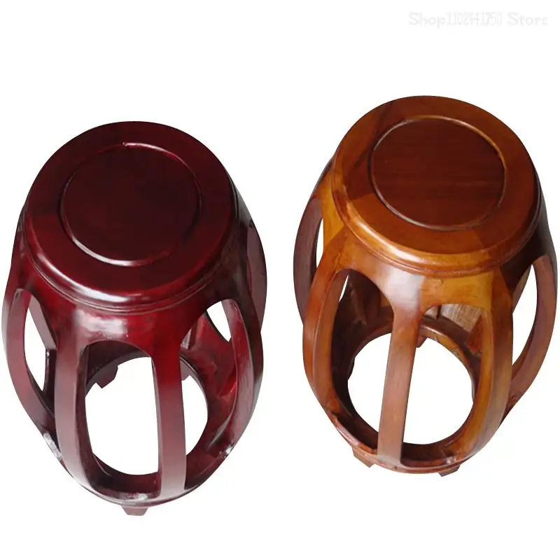 Chinese Antique Solid Wood Drum Stool Solid Wood Round Stool Rosewood Rosewood Drum Stool