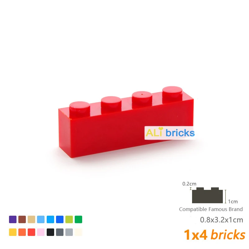 60PCS 대량 빌딩 블록 두꺼운 피규어 벽돌 1x4 도트 교육 크리 에이 티브 크기 어린이를위한 브랜드 장난감과 호환 가능 3010