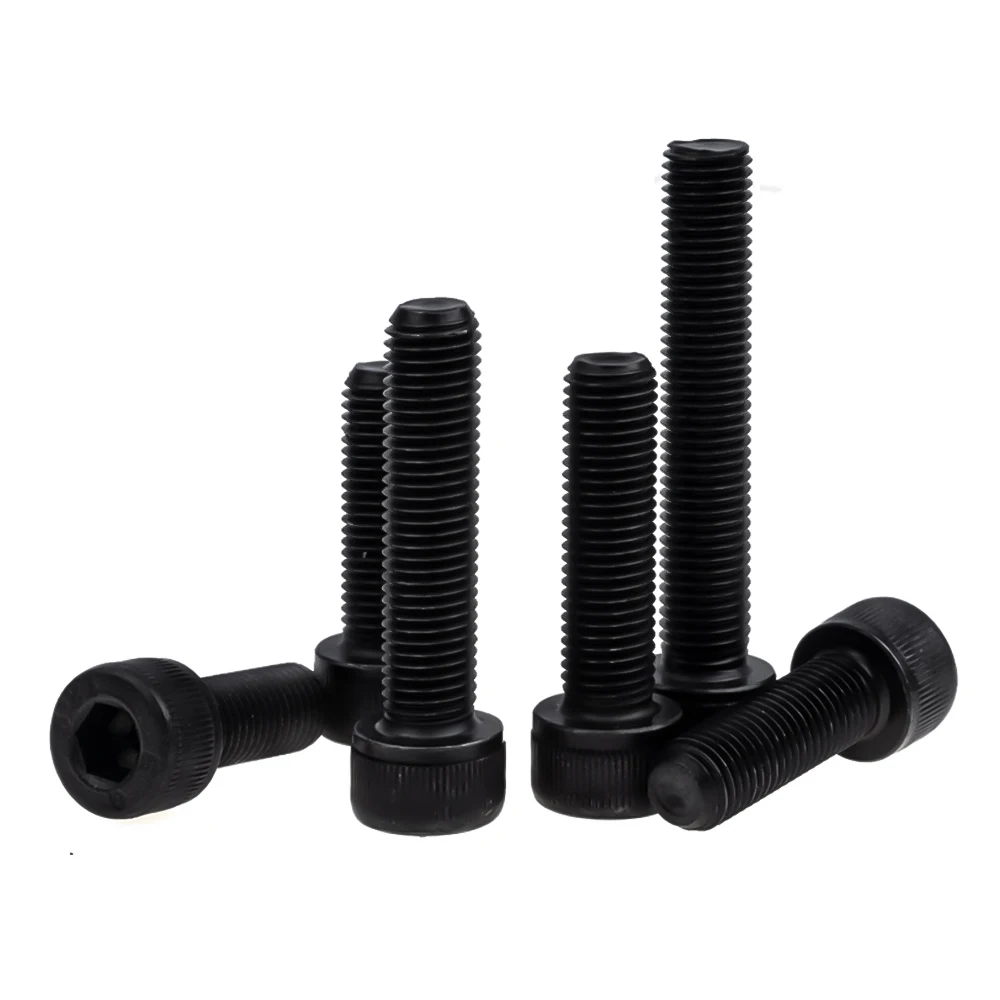 DIN912 Carbon Steel Hex Socket Bolt M1.4 M1.6 M2 M2.5 M3 M4 M5 M6 M8 M10 M12 Black Grade 12.9 Hexagonal Machine Metal Screws hexagon socket screw hex socket cap screw carbon steel screw