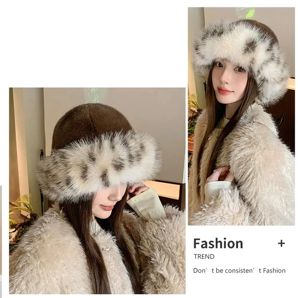 Fashion Windproof Fisherman Hat Keep Warm Thick Furry Faux Fur Bucket Hat Winter Panama Basin Cap Winter