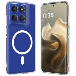 Shockproof Transparent Silicone Case with Wireless Charging for moto X70 Air (Clear)