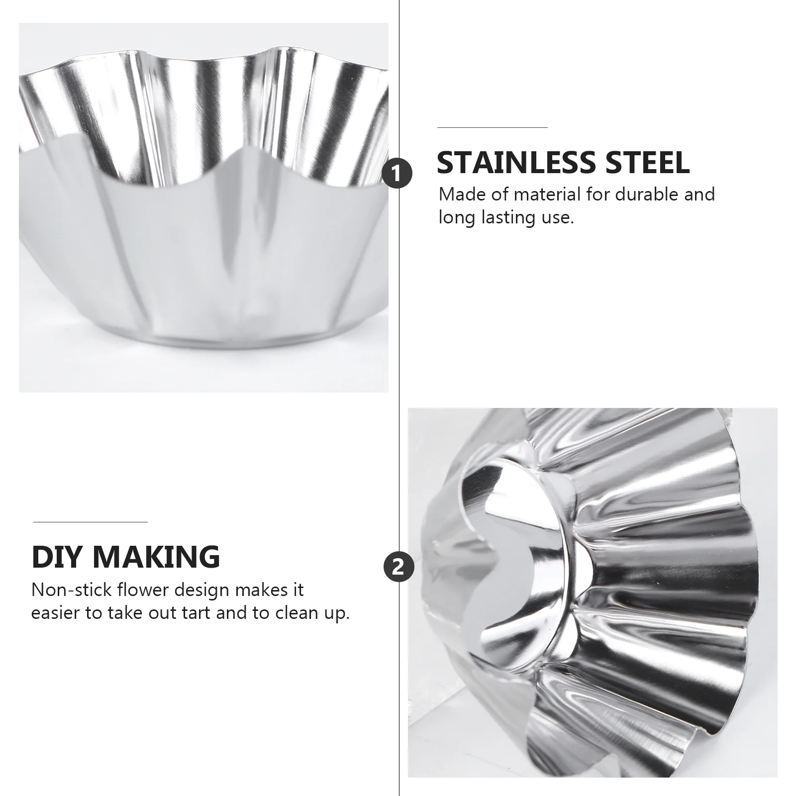 Cake Mold 6pcs 12pcs Carbon Steel Egg Tart Molds Nonstick Flower Shape Cupcake Muffin Pudding Mould Tartlets Cracker Tray