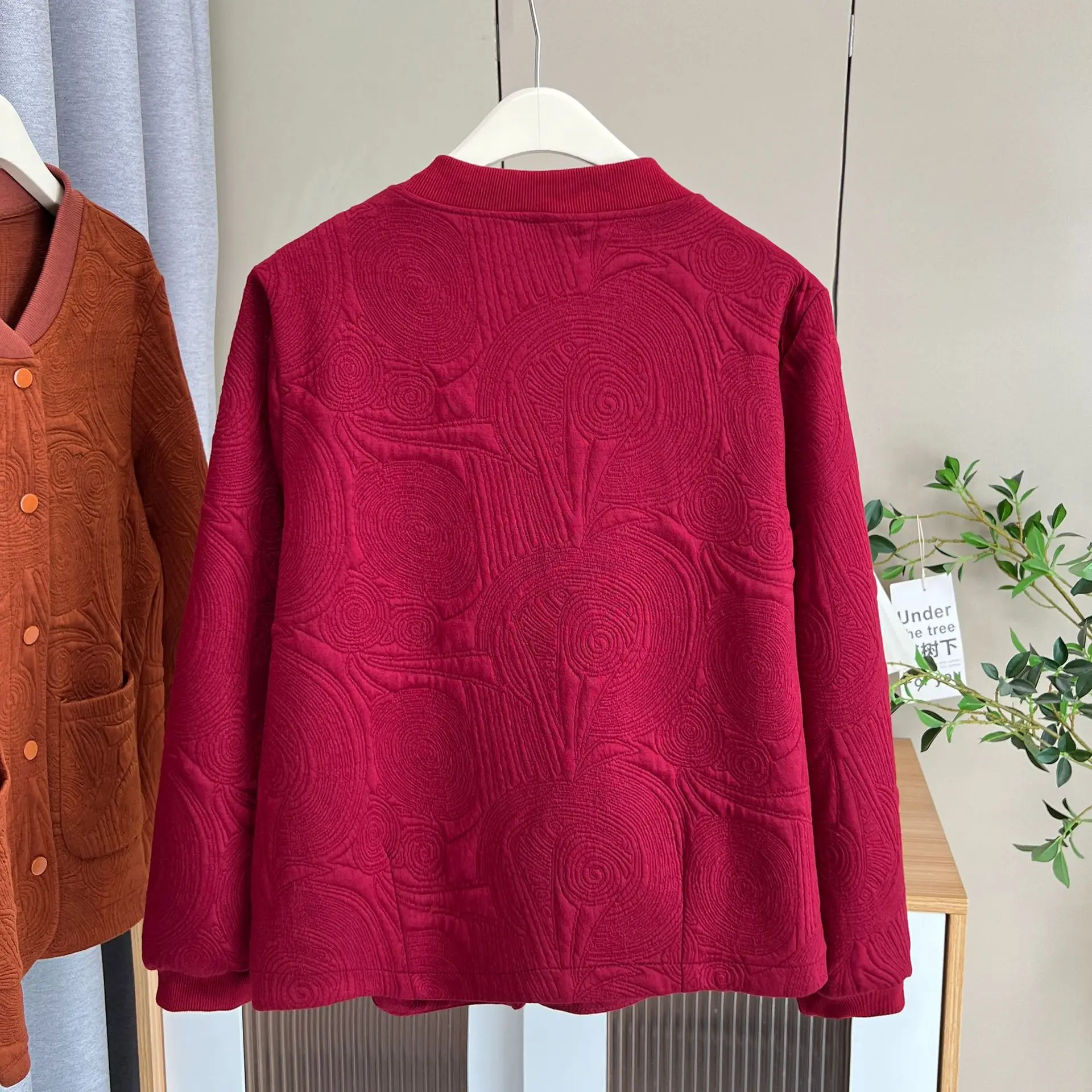 Plus Size Women's Jacket New Autumn Casual For middle-aged And Elderly People Fashionable Baseball Collar Coat 352